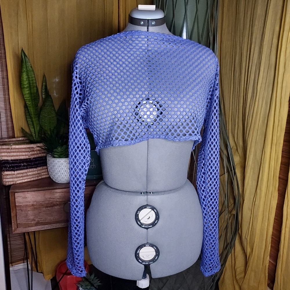 DOLLS KILL Lavender Mesh Cropped Top - NWOT